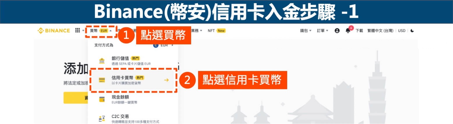 币安(Binance) 信用卡入金教学》入金投资加密货币方式(图解教学)