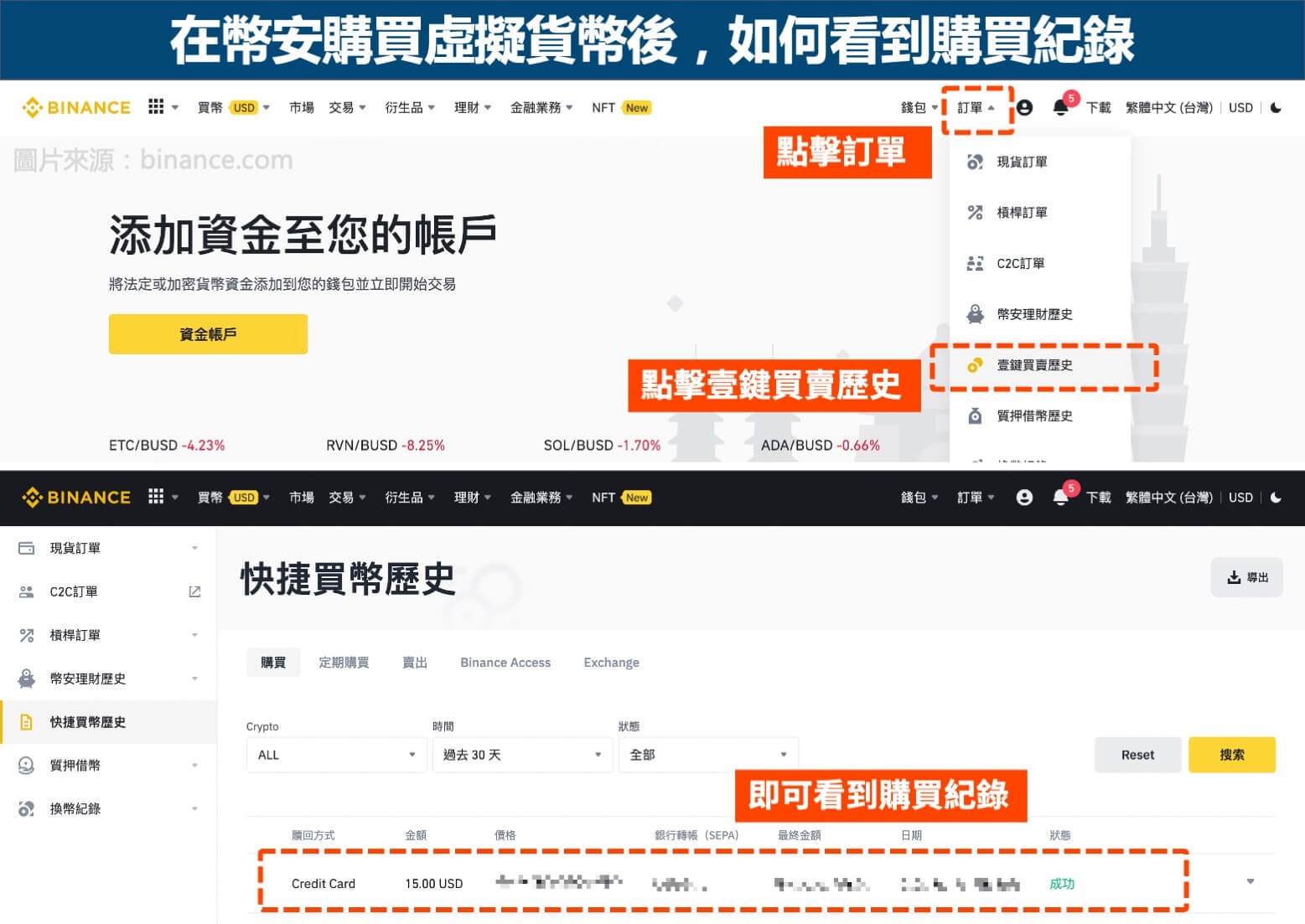 币安(Binance) 信用卡入金教学》入金投资加密货币方式(图解教学)