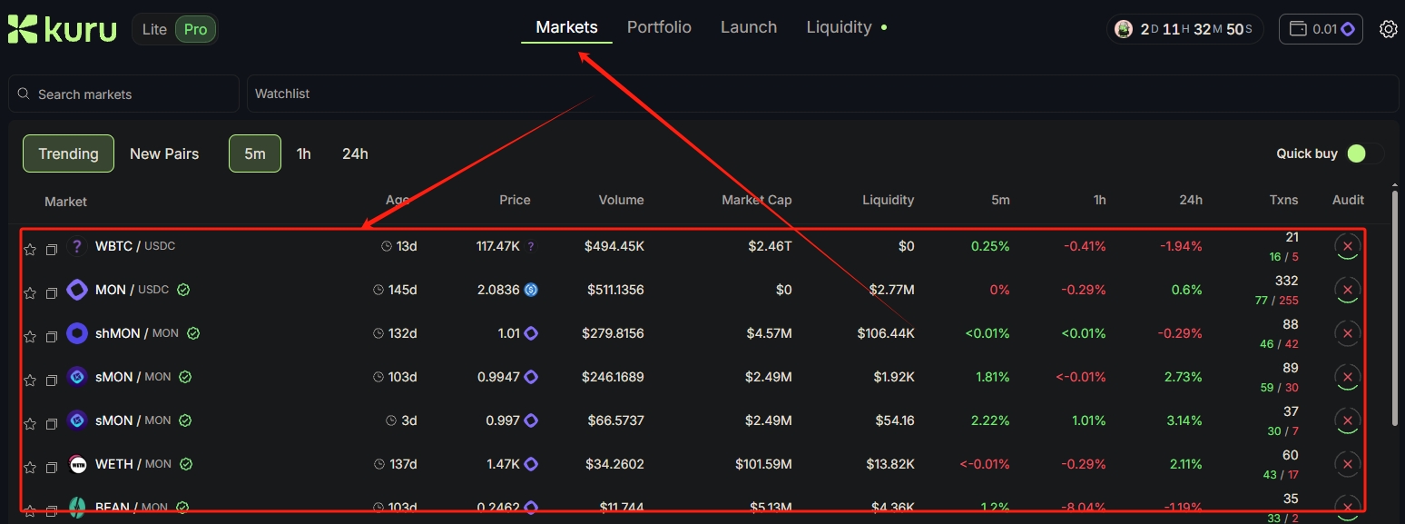 Kuru 测试网0撸,一鱼两吃，同时交互Monad