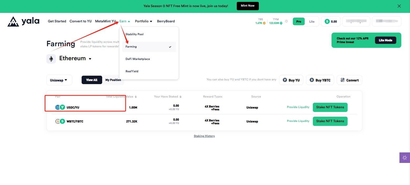 Yala交互教程（存款项目）//已经空投