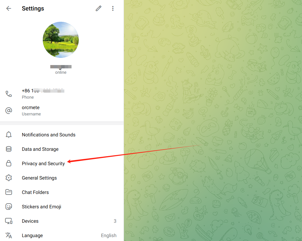 电报修改密码和移除设备教程
