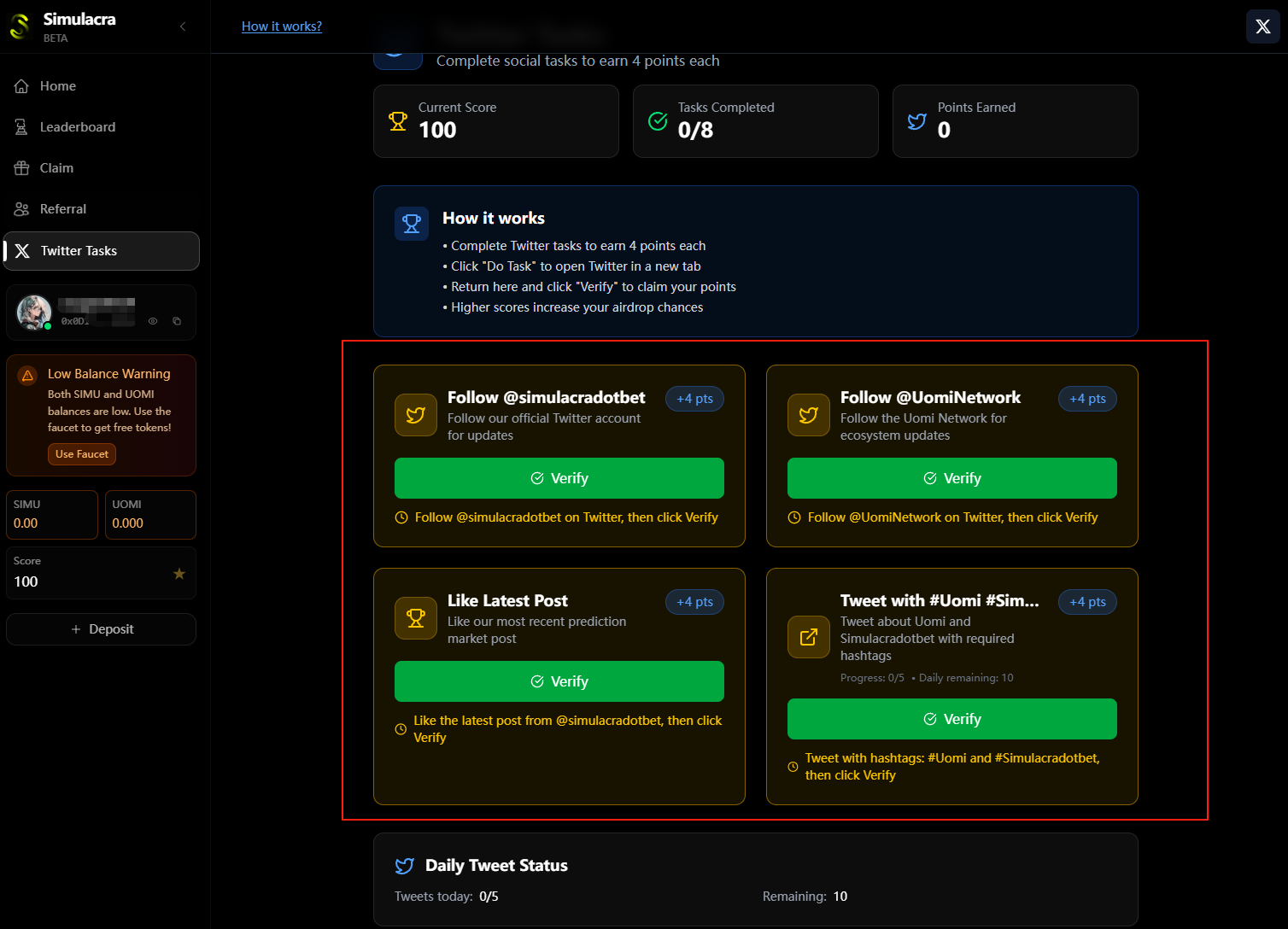 AI 代理Uomi测试网交互教程-9月10号Teg