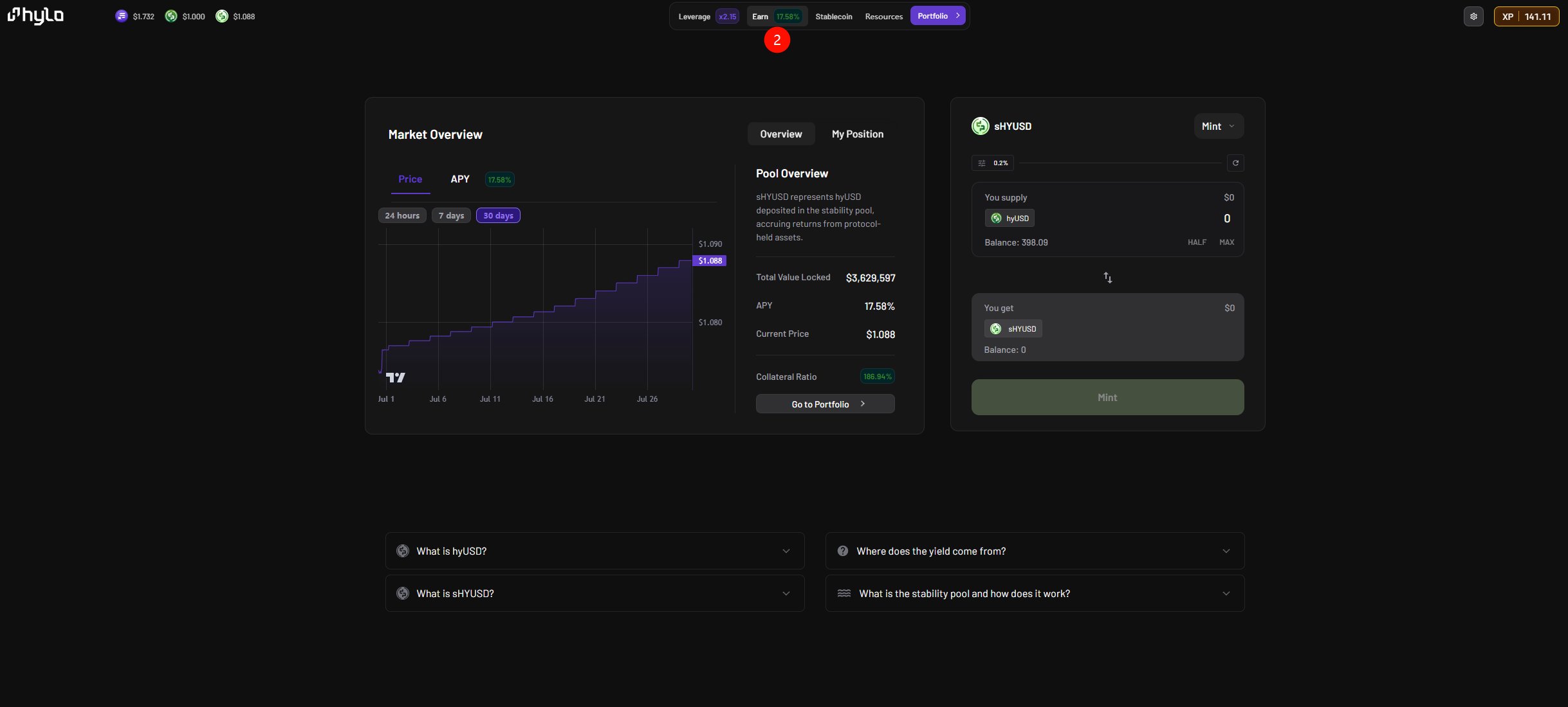 Solana 生态 Defi 项目 Hylo--质押类