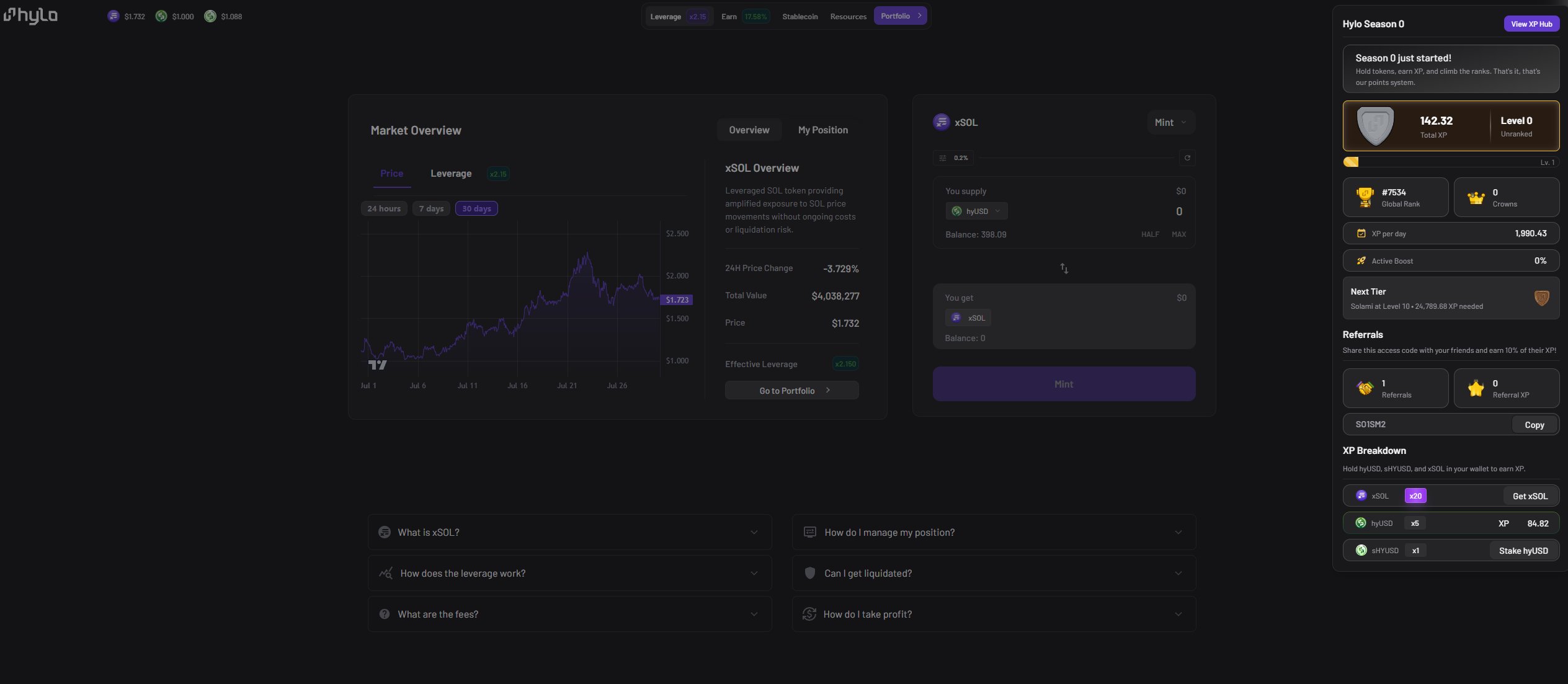 Solana 生态 Defi 项目 Hylo--质押类