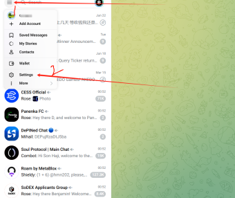 电报修改密码和移除设备教程